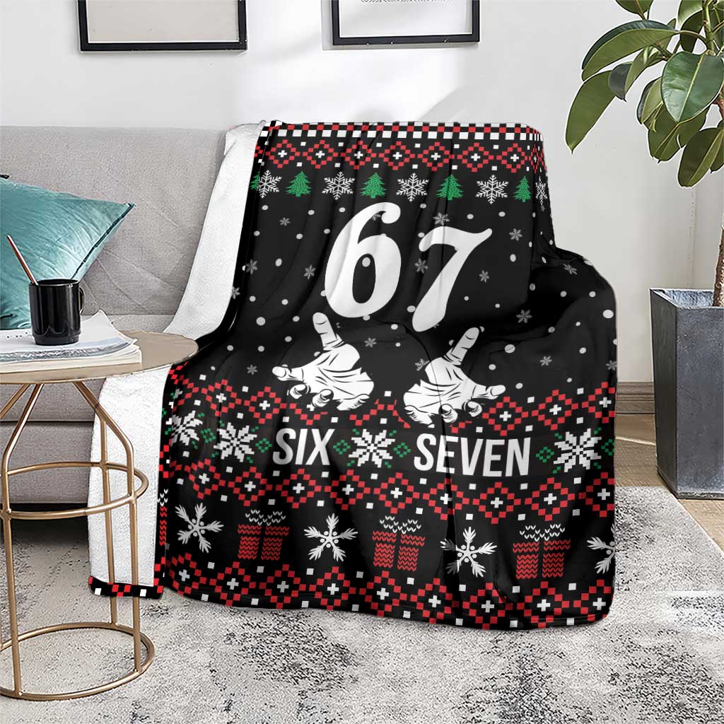Six Seven Skeleton Hand Christmas Blanket Meme Gen Alpha Slang - Wonder Print Shop