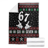 Six Seven Skeleton Hand Christmas Blanket Meme Gen Alpha Slang - Wonder Print Shop