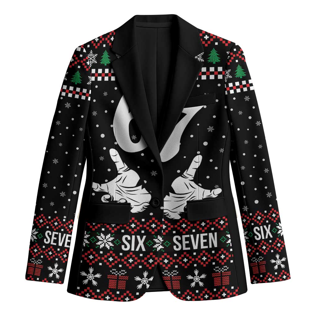 Six Seven Skeleton Hand Christmas Blazer Meme Gen Alpha Slang - Wonder Print Shop