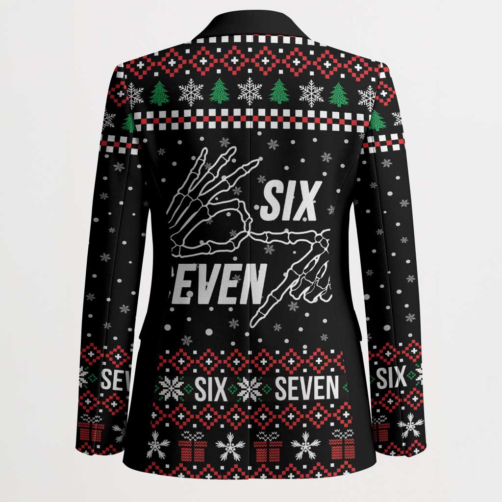 Six Seven Skeleton Hand Christmas Blazer Meme Gen Alpha Slang - Wonder Print Shop