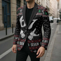 Six Seven Skeleton Hand Christmas Blazer Meme Gen Alpha Slang - Wonder Print Shop
