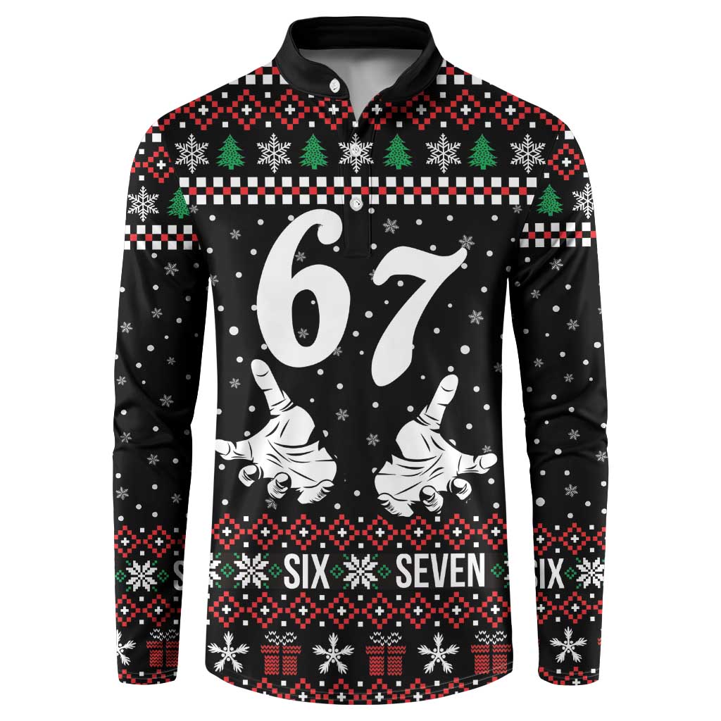 Six Seven Skeleton Hand Christmas Button Sweatshirt Meme Gen Alpha Slang - Wonder Print Shop
