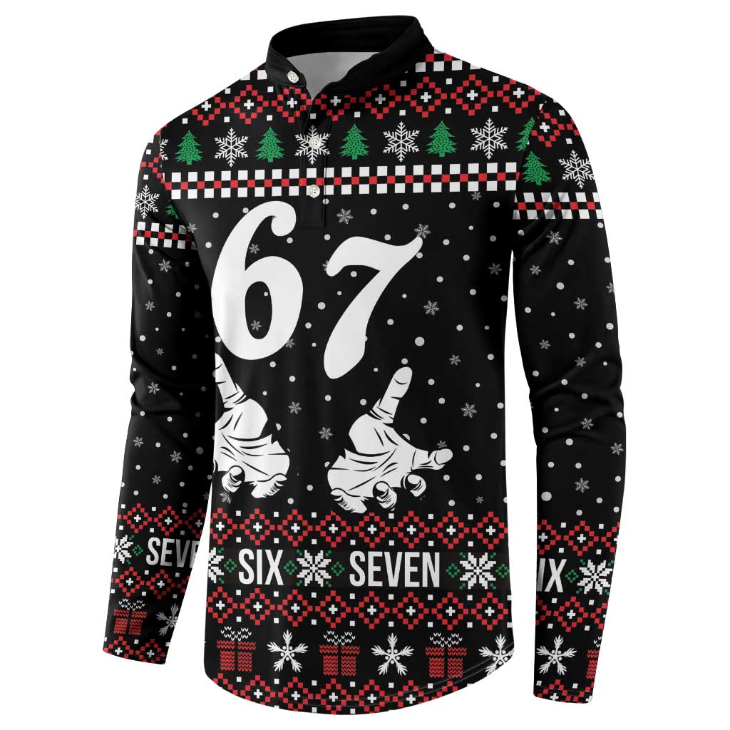 Six Seven Skeleton Hand Christmas Button Sweatshirt Meme Gen Alpha Slang - Wonder Print Shop