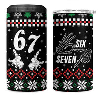 Six Seven Skeleton Hand Christmas 4 in 1 Can Cooler Tumbler Meme Gen Alpha Slang - Wonder Print Shop