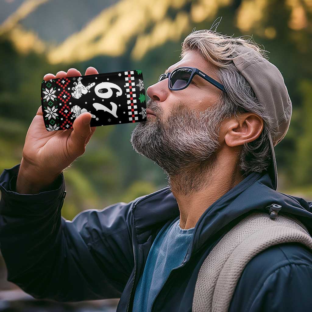 Six Seven Skeleton Hand Christmas 4 in 1 Can Cooler Tumbler Meme Gen Alpha Slang - Wonder Print Shop