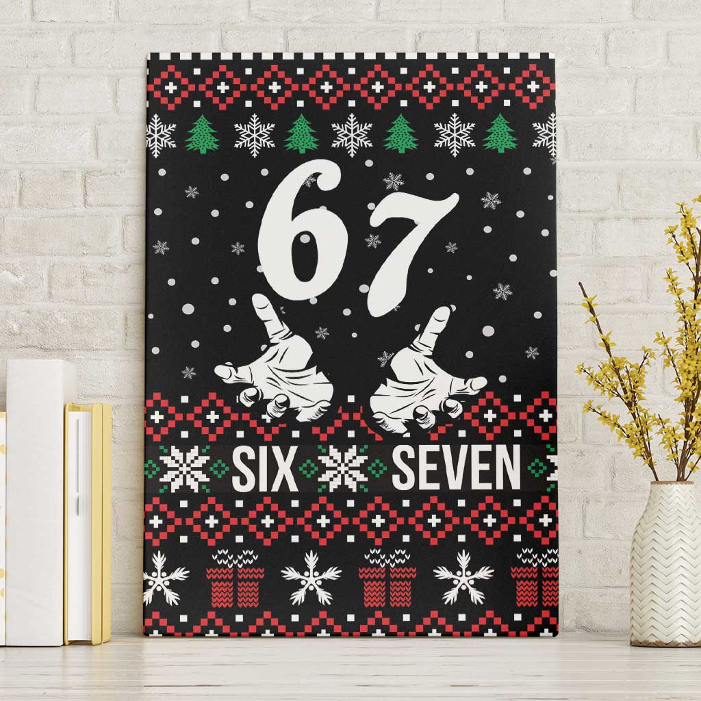 Six Seven Skeleton Hand Christmas Canvas Wall Art Meme Gen Alpha Slang - Wonder Print Shop