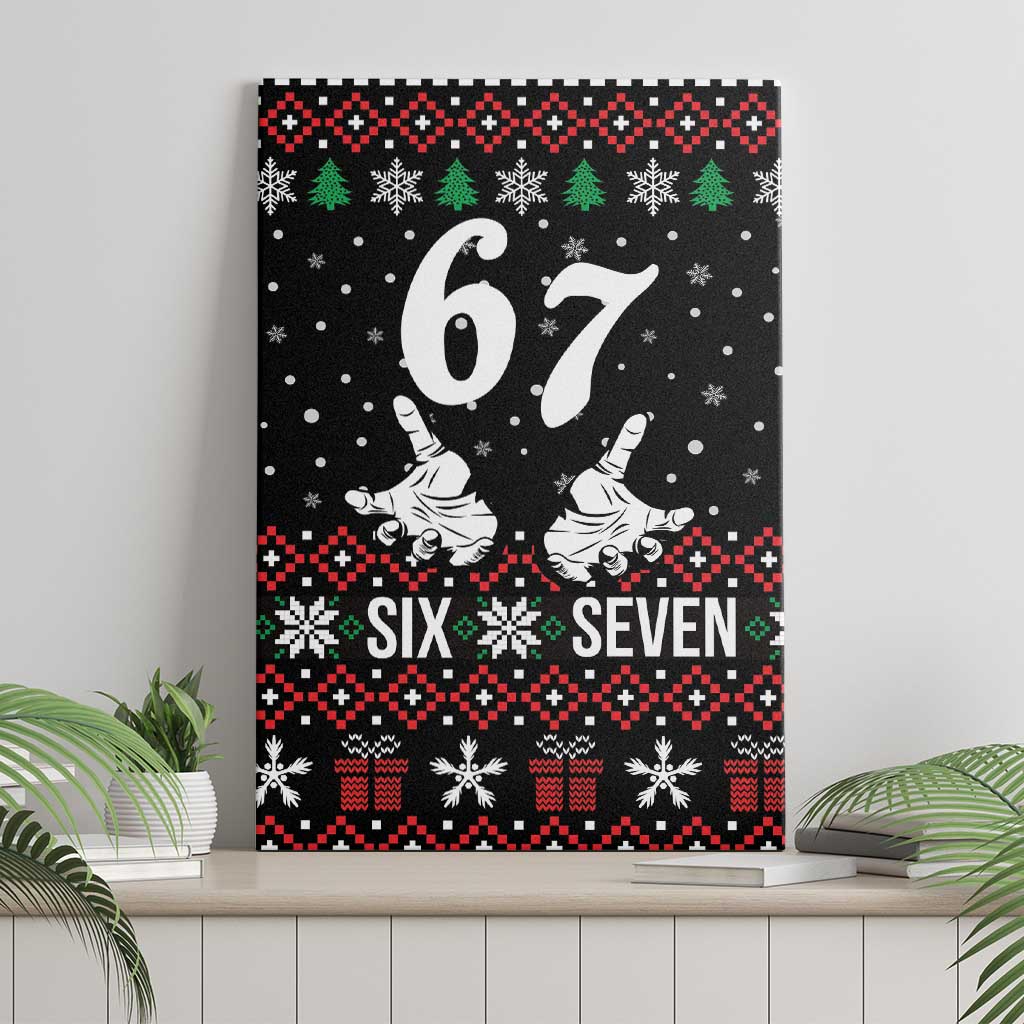 Six Seven Skeleton Hand Christmas Canvas Wall Art Meme Gen Alpha Slang - Wonder Print Shop