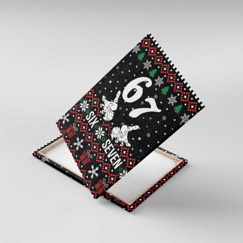 Six Seven Skeleton Hand Christmas Canvas Wall Art Meme Gen Alpha Slang - Wonder Print Shop