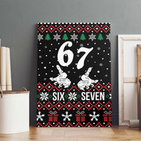 Six Seven Skeleton Hand Christmas Canvas Wall Art Meme Gen Alpha Slang - Wonder Print Shop