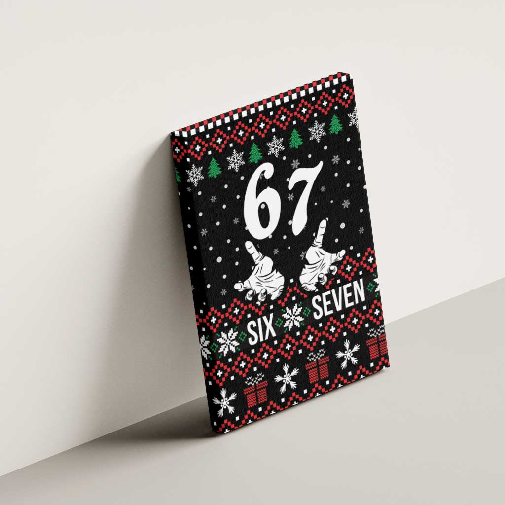 Six Seven Skeleton Hand Christmas Canvas Wall Art Meme Gen Alpha Slang - Wonder Print Shop