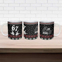 Six Seven Skeleton Hand Christmas Ceramic Mug Meme Gen Alpha Slang - Wonder Print Shop