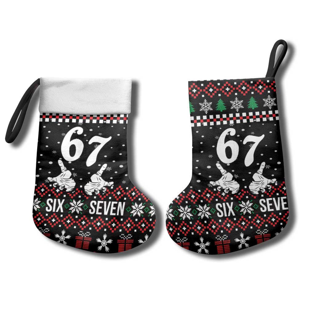 Six Seven Skeleton Hand Christmas Stocking Meme Gen Alpha Slang - Wonder Print Shop
