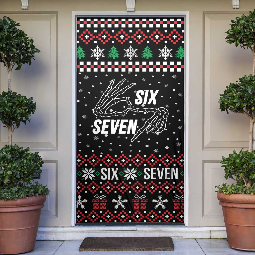 Six Seven Skeleton Hand Christmas Door Cover Meme Gen Alpha Slang - Wonder Print Shop