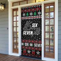 Six Seven Skeleton Hand Christmas Door Cover Meme Gen Alpha Slang - Wonder Print Shop
