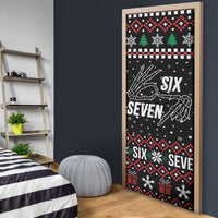 Six Seven Skeleton Hand Christmas Door Cover Meme Gen Alpha Slang - Wonder Print Shop