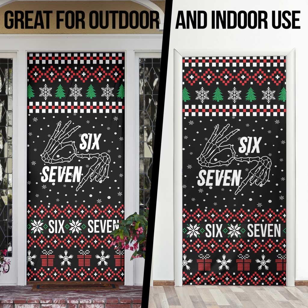 Six Seven Skeleton Hand Christmas Door Cover Meme Gen Alpha Slang - Wonder Print Shop