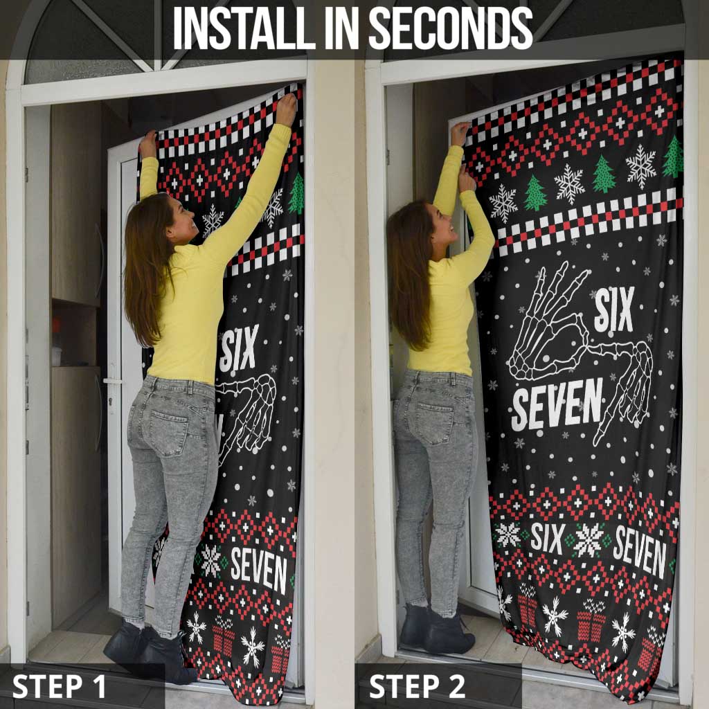Six Seven Skeleton Hand Christmas Door Cover Meme Gen Alpha Slang - Wonder Print Shop