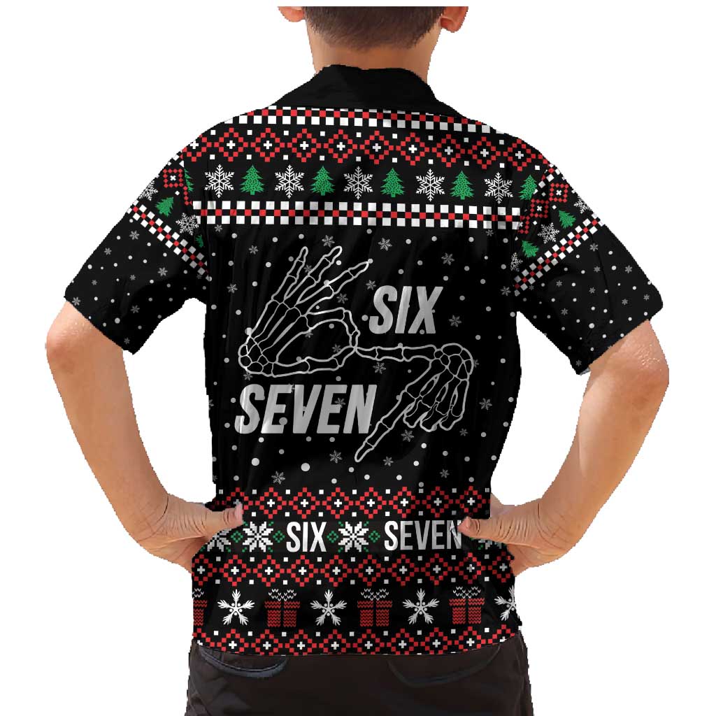 Six Seven Skeleton Hand Christmas Family Matching Mermaid Dress and Hawaiian Shirt Meme Gen Alpha Slang - Wonder Print Shop