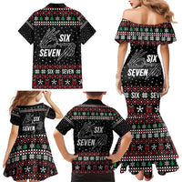Six Seven Skeleton Hand Christmas Family Matching Mermaid Dress and Hawaiian Shirt Meme Gen Alpha Slang - Wonder Print Shop