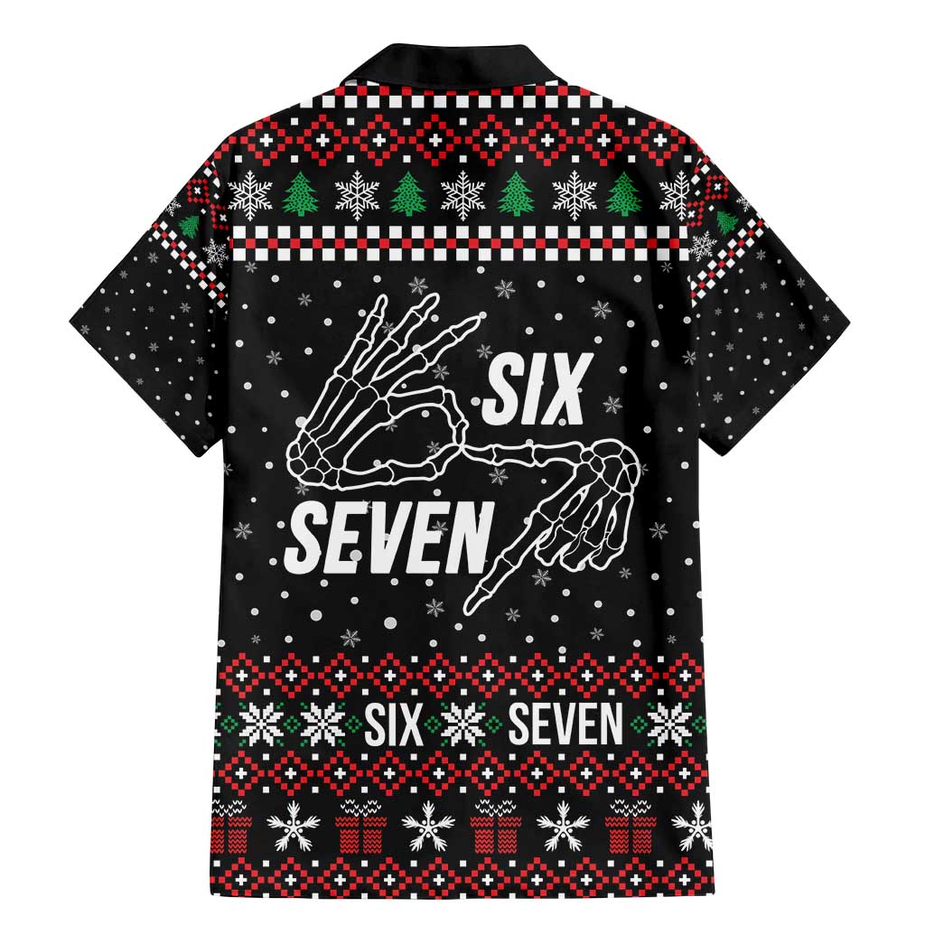 Six Seven Skeleton Hand Christmas Family Matching Mermaid Dress and Hawaiian Shirt Meme Gen Alpha Slang - Wonder Print Shop