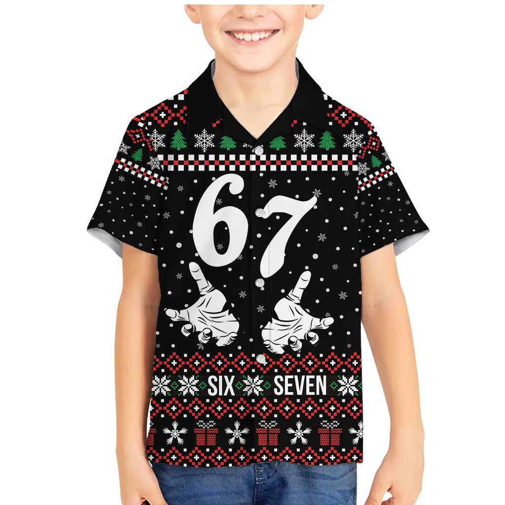 Six Seven Skeleton Hand Christmas Family Matching Mermaid Dress and Hawaiian Shirt Meme Gen Alpha Slang - Wonder Print Shop