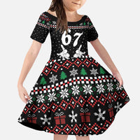 Six Seven Skeleton Hand Christmas Family Matching Off Shoulder Maxi Dress and Hawaiian Shirt Meme Gen Alpha Slang - Wonder Print Shop