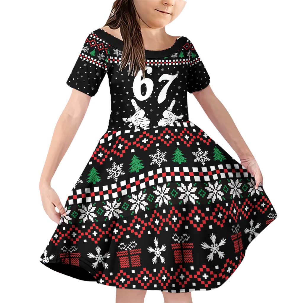 Six Seven Skeleton Hand Christmas Family Matching Off Shoulder Short Dress and Hawaiian Shirt Meme Gen Alpha Slang - Wonder Print Shop