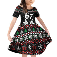 Six Seven Skeleton Hand Christmas Family Matching Off Shoulder Short Dress and Hawaiian Shirt Meme Gen Alpha Slang - Wonder Print Shop