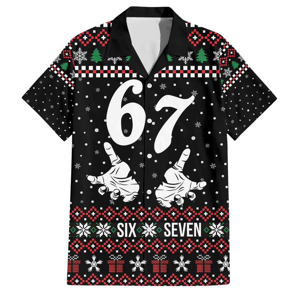 Six Seven Skeleton Hand Christmas Family Matching Puletasi and Hawaiian Shirt Meme Gen Alpha Slang - Wonder Print Shop