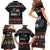 Six Seven Skeleton Hand Christmas Family Matching Short Sleeve Bodycon Dress and Hawaiian Shirt Meme Gen Alpha Slang - Wonder Print Shop