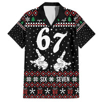 Six Seven Skeleton Hand Christmas Family Matching Short Sleeve Bodycon Dress and Hawaiian Shirt Meme Gen Alpha Slang - Wonder Print Shop