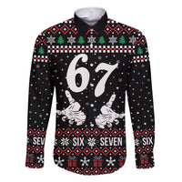 Six Seven Skeleton Hand Christmas Family Matching Short Sleeve Bodycon Dress and Hawaiian Shirt Meme Gen Alpha Slang - Wonder Print Shop