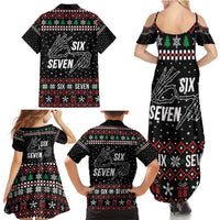 Six Seven Skeleton Hand Christmas Family Matching Summer Maxi Dress and Hawaiian Shirt Meme Gen Alpha Slang - Wonder Print Shop