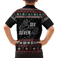 Six Seven Skeleton Hand Christmas Family Matching Tank Maxi Dress and Hawaiian Shirt Meme Gen Alpha Slang - Wonder Print Shop