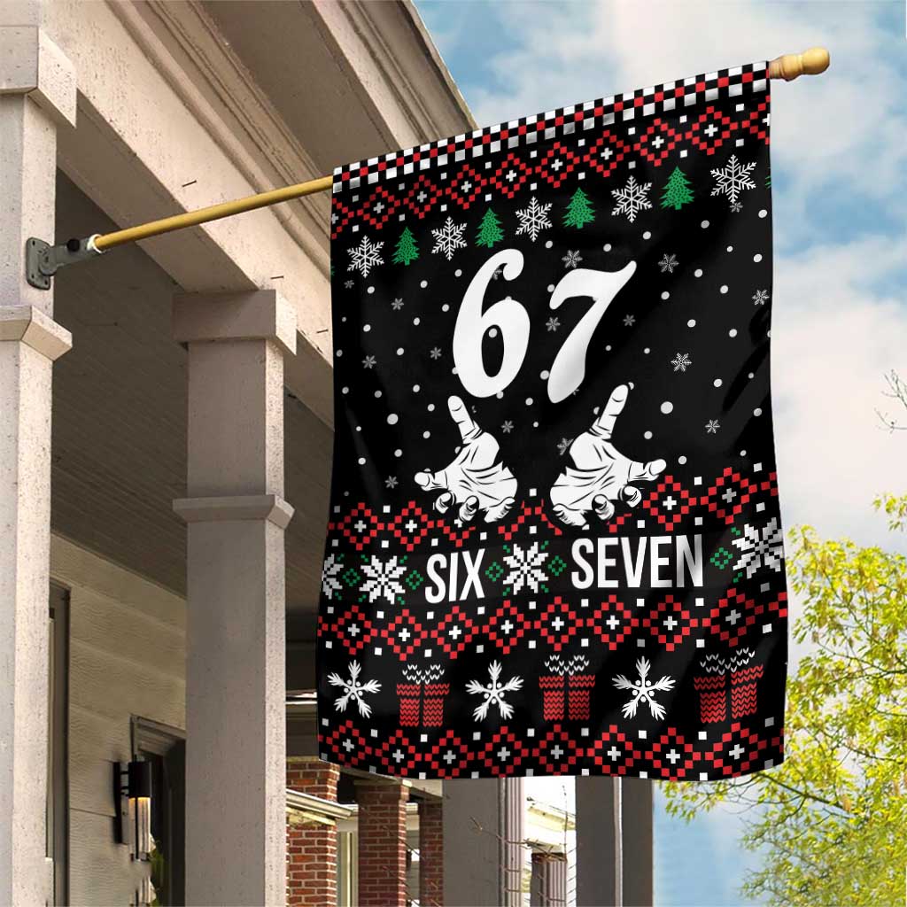 Six Seven Skeleton Hand Christmas Garden Flag Meme Gen Alpha Slang - Wonder Print Shop