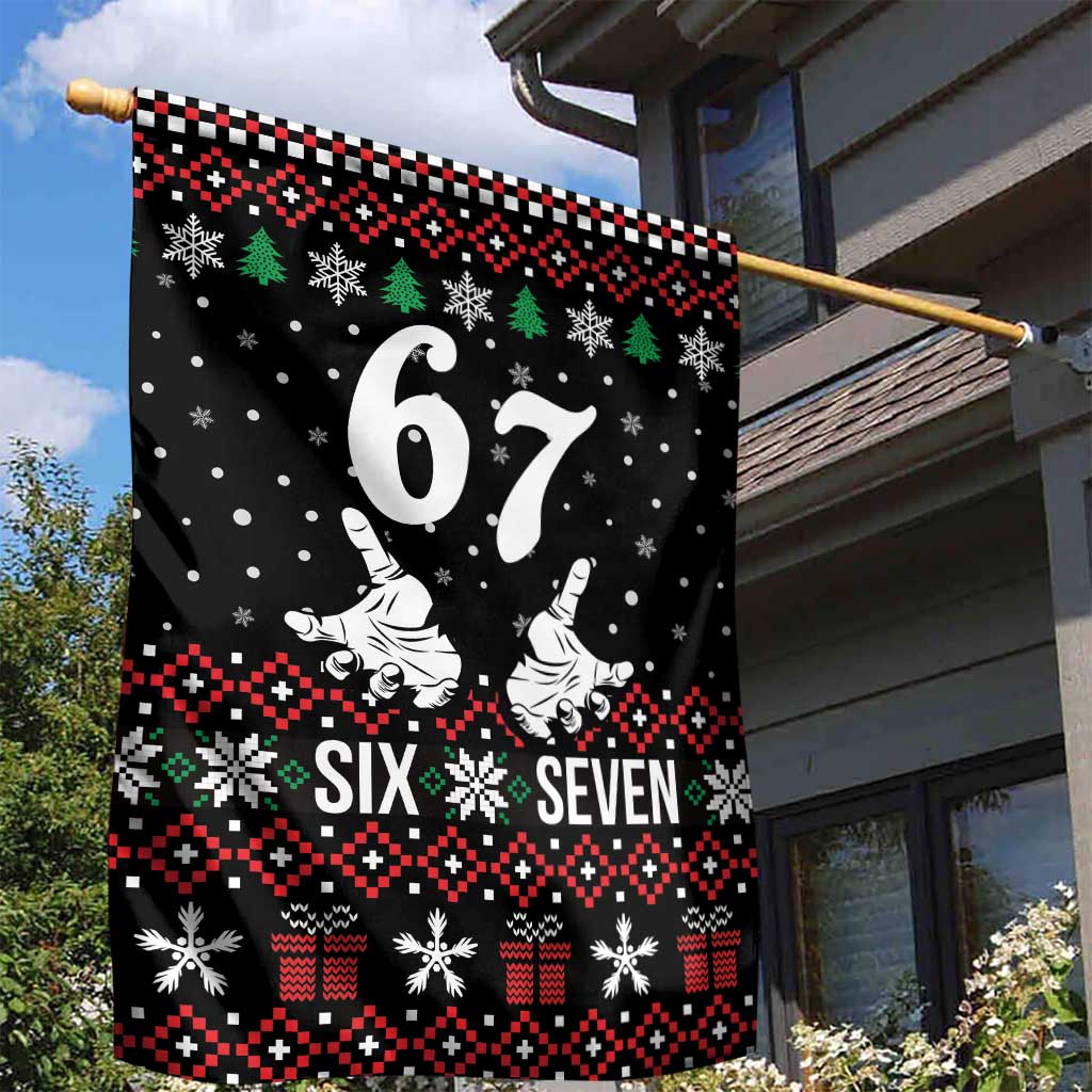 Six Seven Skeleton Hand Christmas Garden Flag Meme Gen Alpha Slang - Wonder Print Shop
