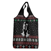 Six Seven Skeleton Hand Christmas Grocery Bag Meme Gen Alpha Slang - Wonder Print Shop