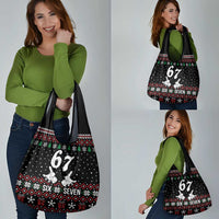 Six Seven Skeleton Hand Christmas Grocery Bag Meme Gen Alpha Slang - Wonder Print Shop