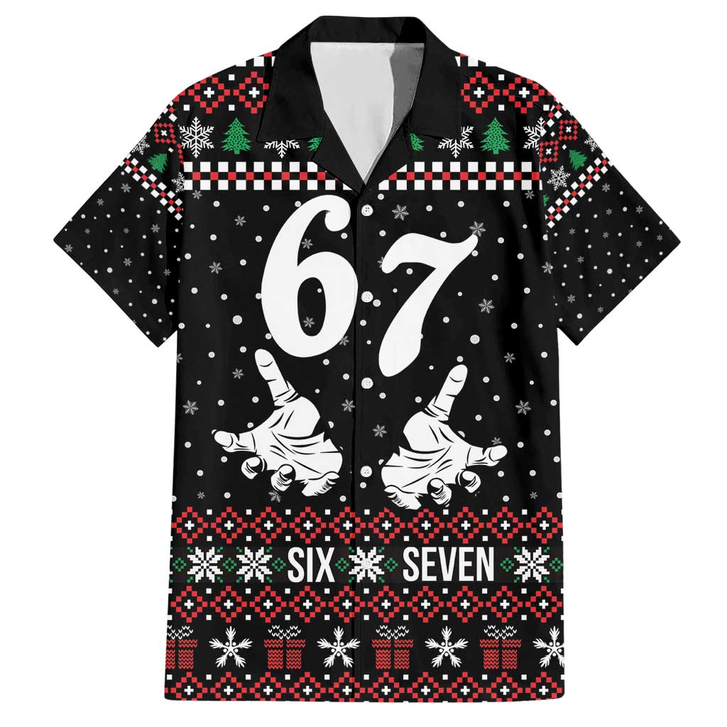 Six Seven Skeleton Hand Christmas Hawaiian Shirt Meme Gen Alpha Slang - Wonder Print Shop