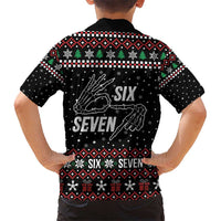 Six Seven Skeleton Hand Christmas Kid Hawaiian Shirt Meme Gen Alpha Slang - Wonder Print Shop