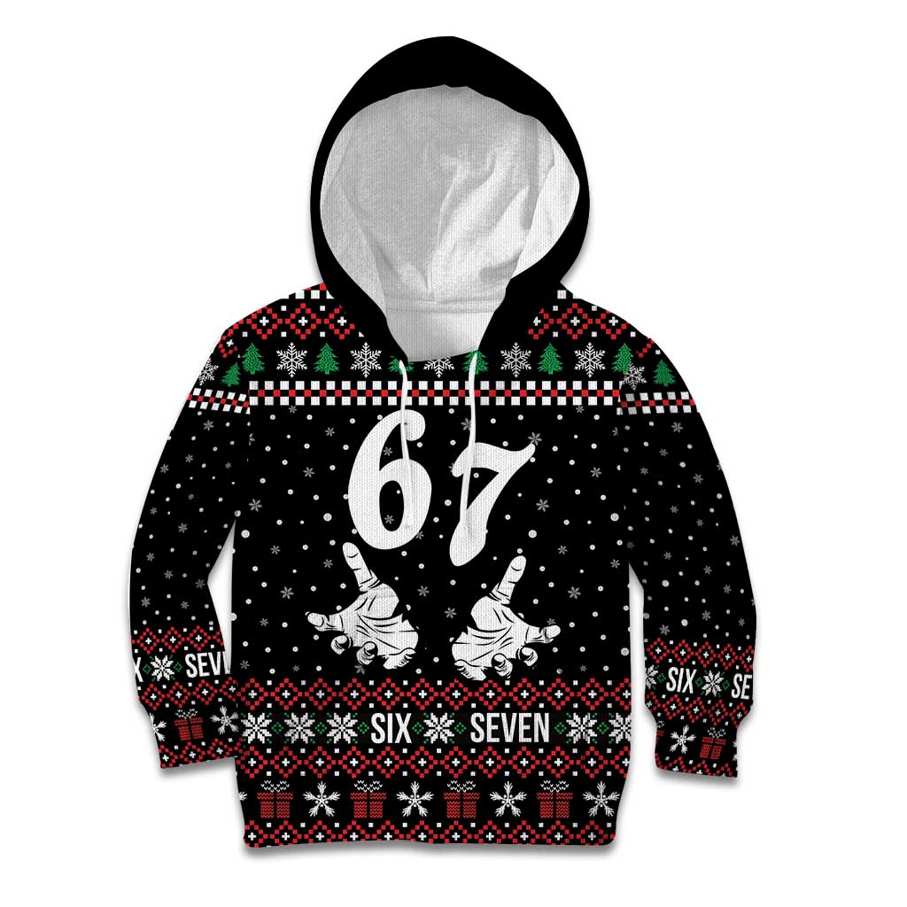 Six Seven Skeleton Hand Christmas Kid Hoodie Meme Gen Alpha Slang - Wonder Print Shop