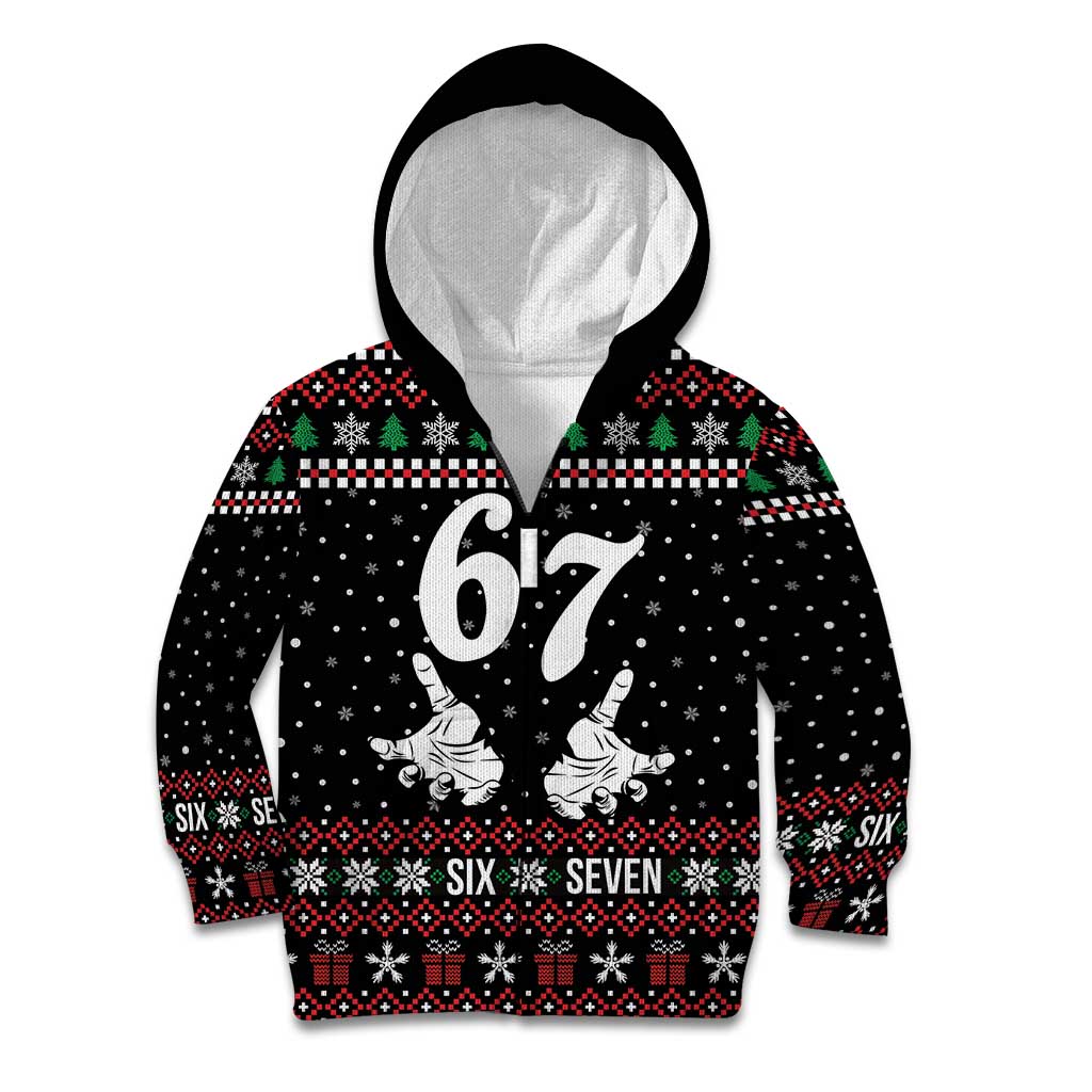 Six Seven Skeleton Hand Christmas Kid Hoodie Meme Gen Alpha Slang - Wonder Print Shop