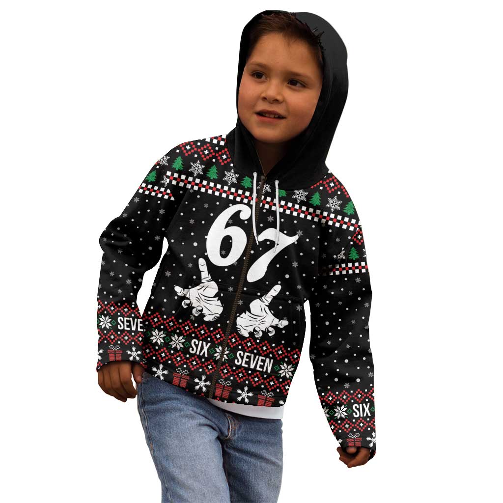 Six Seven Skeleton Hand Christmas Kid Hoodie Meme Gen Alpha Slang - Wonder Print Shop