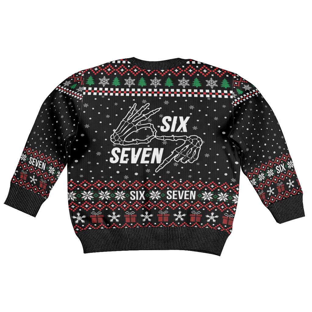 Six Seven Skeleton Hand Christmas Kid Ugly Christmas Sweater Meme Gen Alpha Slang - Wonder Print Shop