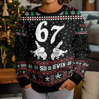 Six Seven Skeleton Hand Christmas Kid Ugly Christmas Sweater Meme Gen Alpha Slang - Wonder Print Shop