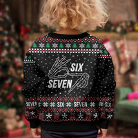 Six Seven Skeleton Hand Christmas Kid Ugly Christmas Sweater Meme Gen Alpha Slang - Wonder Print Shop