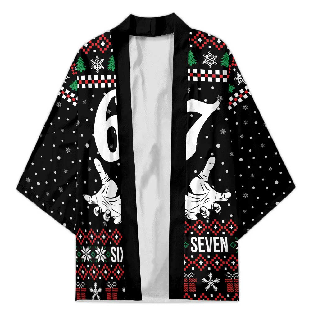 Six Seven Skeleton Hand Christmas Kimono Meme Gen Alpha Slang - Wonder Print Shop