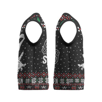 Six Seven Skeleton Hand Christmas Knitted V-Neck Vest Meme Gen Alpha Slang - Wonder Print Shop