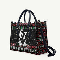 Six Seven Skeleton Hand Christmas Leather Bag Meme Gen Alpha Slang - Wonder Print Shop