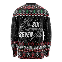 Six Seven Skeleton Hand Christmas Long Sleeve Shirt Meme Gen Alpha Slang - Wonder Print Shop
